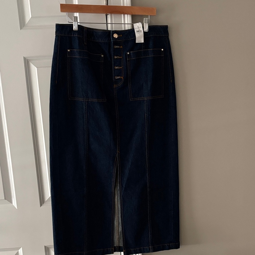 LOFT Dark Blue Denim Skirt